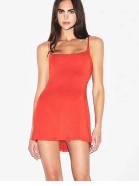 SKIMS NWT Smooth Lounge Skimpy Strap Mini Dress - Terra